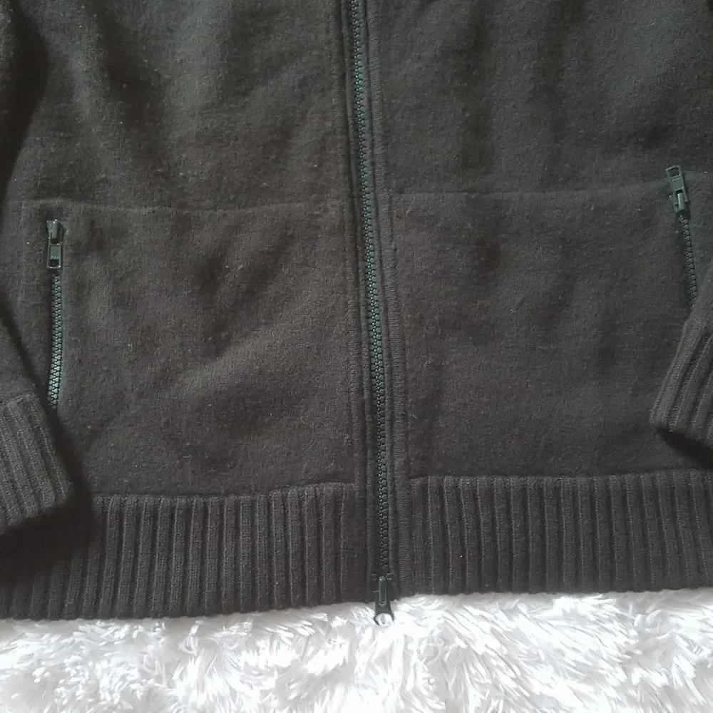 J. Crew Lambswool Jacket Ribbed Hem Winter Zip Front Pockets Mens‎ Size Medium